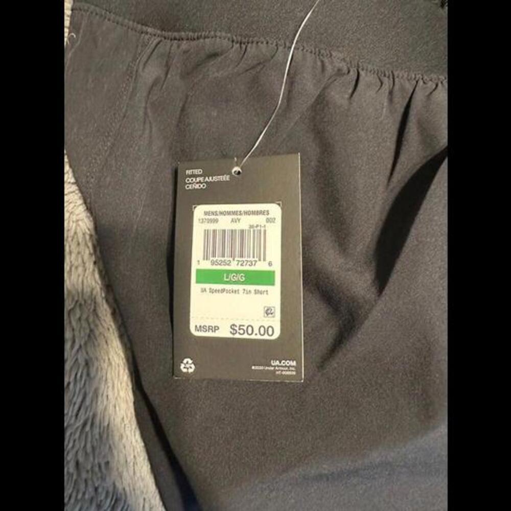 New Under Armour Men's SpeedPocket 7in Shorts – Size Large, Black - Picture 2 of 4